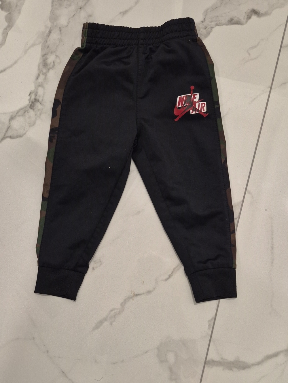 Jordan Black Joggers with Green Camo Side Panels
